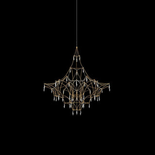 Lustra Lustre en Acier Inoxydable et Cristal en Maille