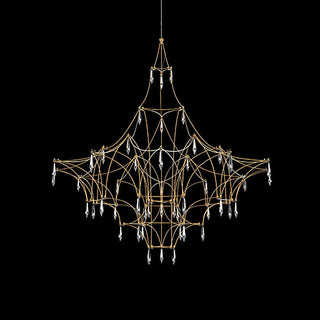 Lustra Lustre en Acier Inoxydable et Cristal en Maille