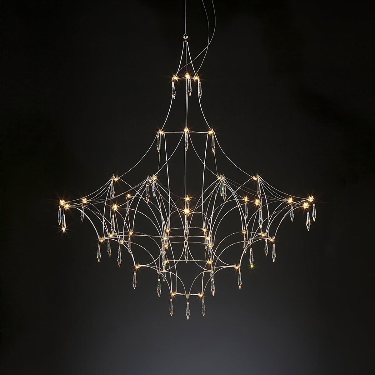 Glenoria Lustre en Acier Inoxydable et Cristal en Maille