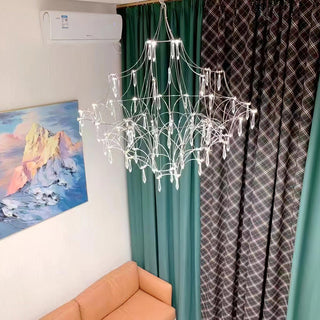 Lustra Lustre en Acier Inoxydable et Cristal en Maille