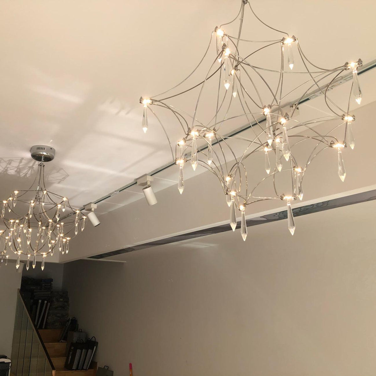 Glenoria Lustre en Acier Inoxydable et Cristal en Maille