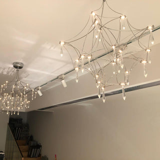 Lustra Lustre en Acier Inoxydable et Cristal en Maille