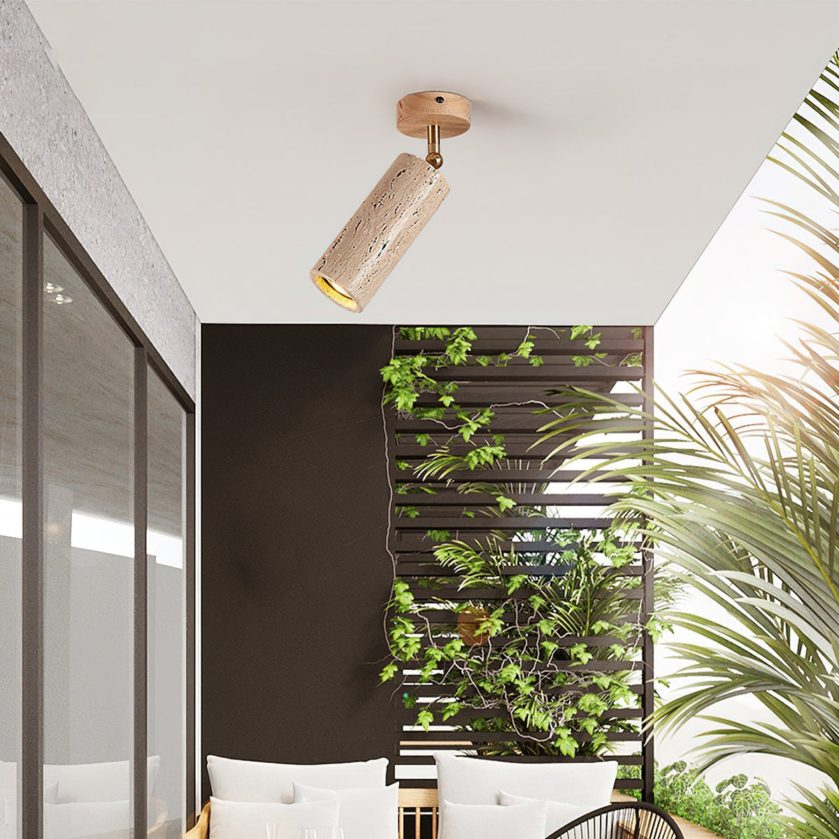 Mireille Ceiling Light installed in a modern hallway.