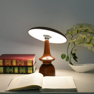 Orbis Vintage Wood Table Lamp-Neutral Decor