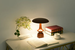 Orbis Vintage Wood Table Lamp-Neutral Decor
