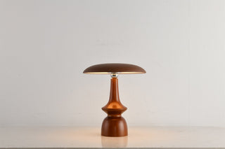 Orbis Vintage Wood Table Lamp-Neutral Decor