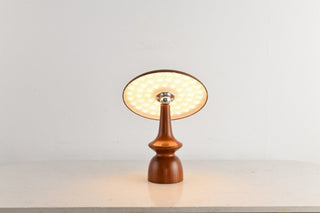 Orbis Vintage Wood Table Lamp-Neutral Decor