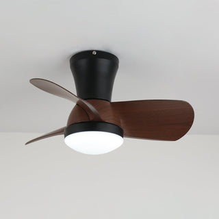 Ventilateur de plafond moderne Avelo en bois avec lumière