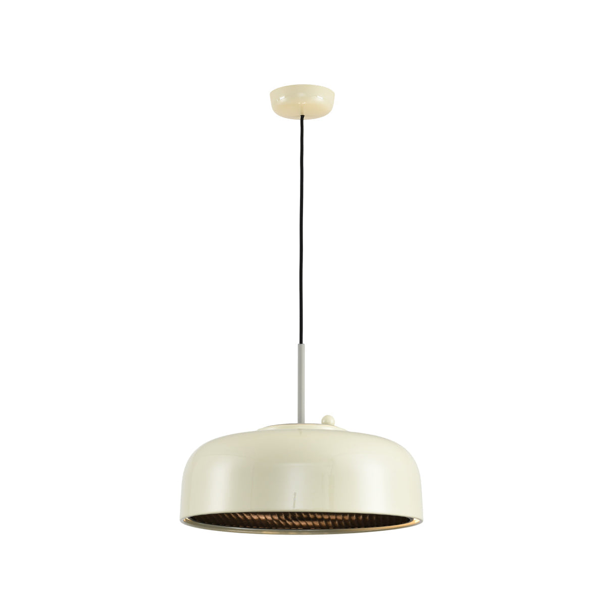 Misha Pendant Light in milky white, in a bright, airy room.