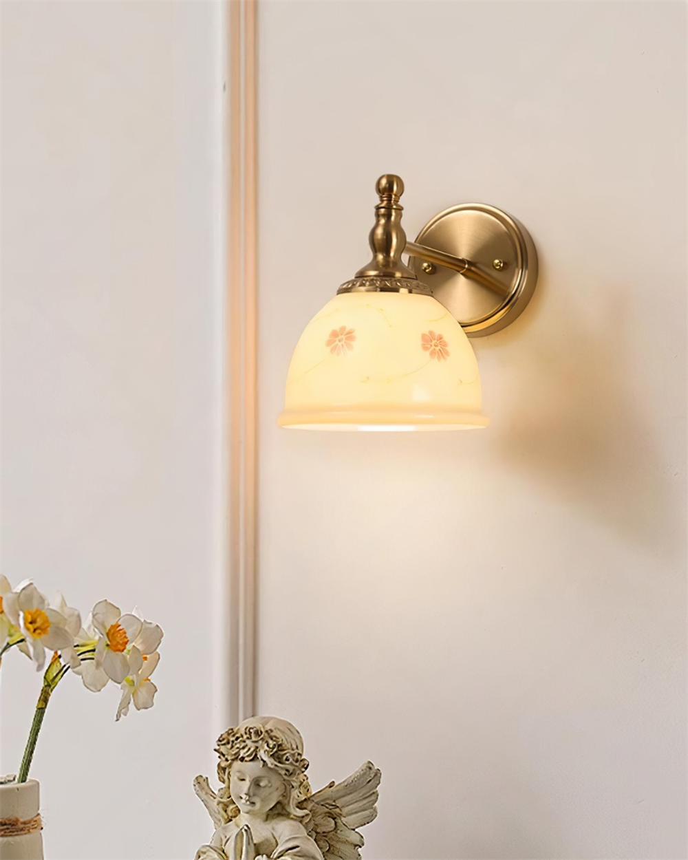 Mishya Floral Wall Lamp-Neutral Decor