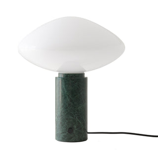 Lioralira Lampe de Table avec Abat-Jour en Verre Et Socle en Marbre Vert