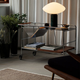 Lioralira Lampe de Table avec Abat-Jour en Verre Et Socle en Marbre Vert