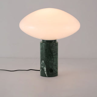 Lioralira Lampe de Table avec Abat-Jour en Verre Et Socle en Marbre Vert