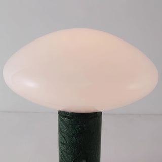 Lioralira Lampe de Table avec Abat-Jour en Verre Et Socle en Marbre Vert