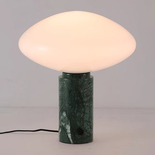 Lioralira Lampe de Table avec Abat-Jour en Verre Et Socle en Marbre Vert