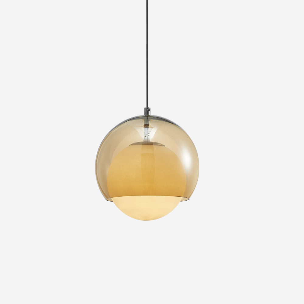 Pendant Light Double Globe Shade Glass Modern Minimalist Ambient-Neutral Decor