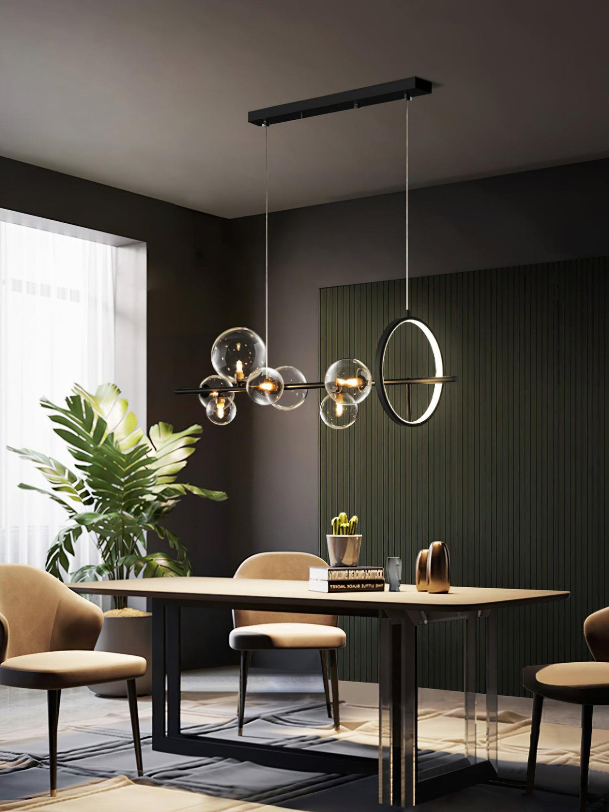 Joriel Lustre Verre Bulles Nordic Noir