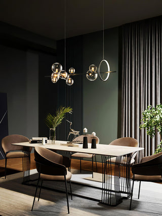 Lustra Lustre Verre Bulles Nordic Noir