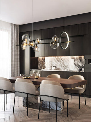 Lustra Lustre Verre Bulles Nordic Noir