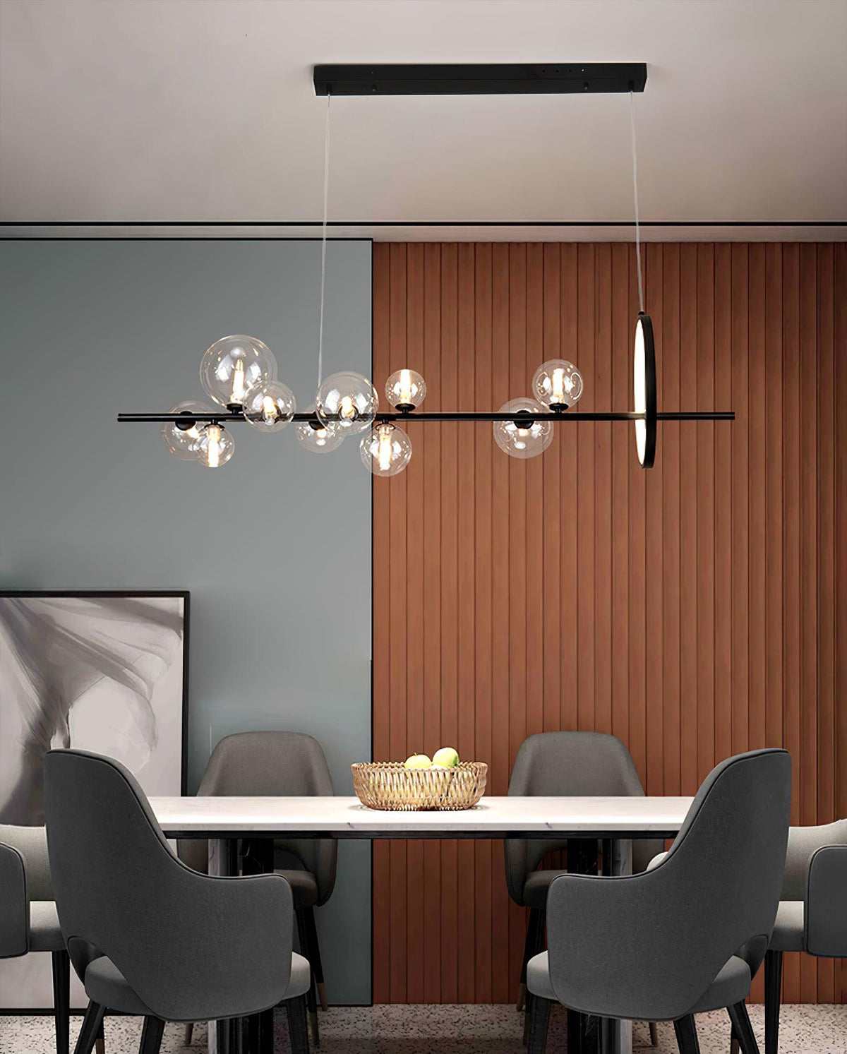 Joriel Lustre Verre Bulles Nordic Noir