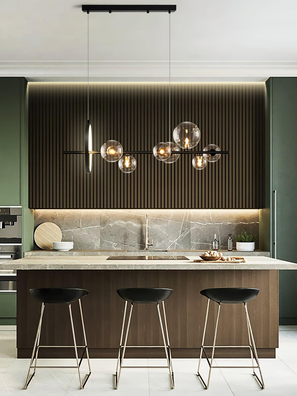 Joriel Lustre Verre Bulles Nordic Noir