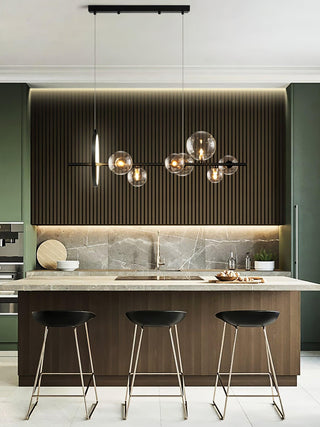 Lustra Lustre Verre Bulles Nordic Noir