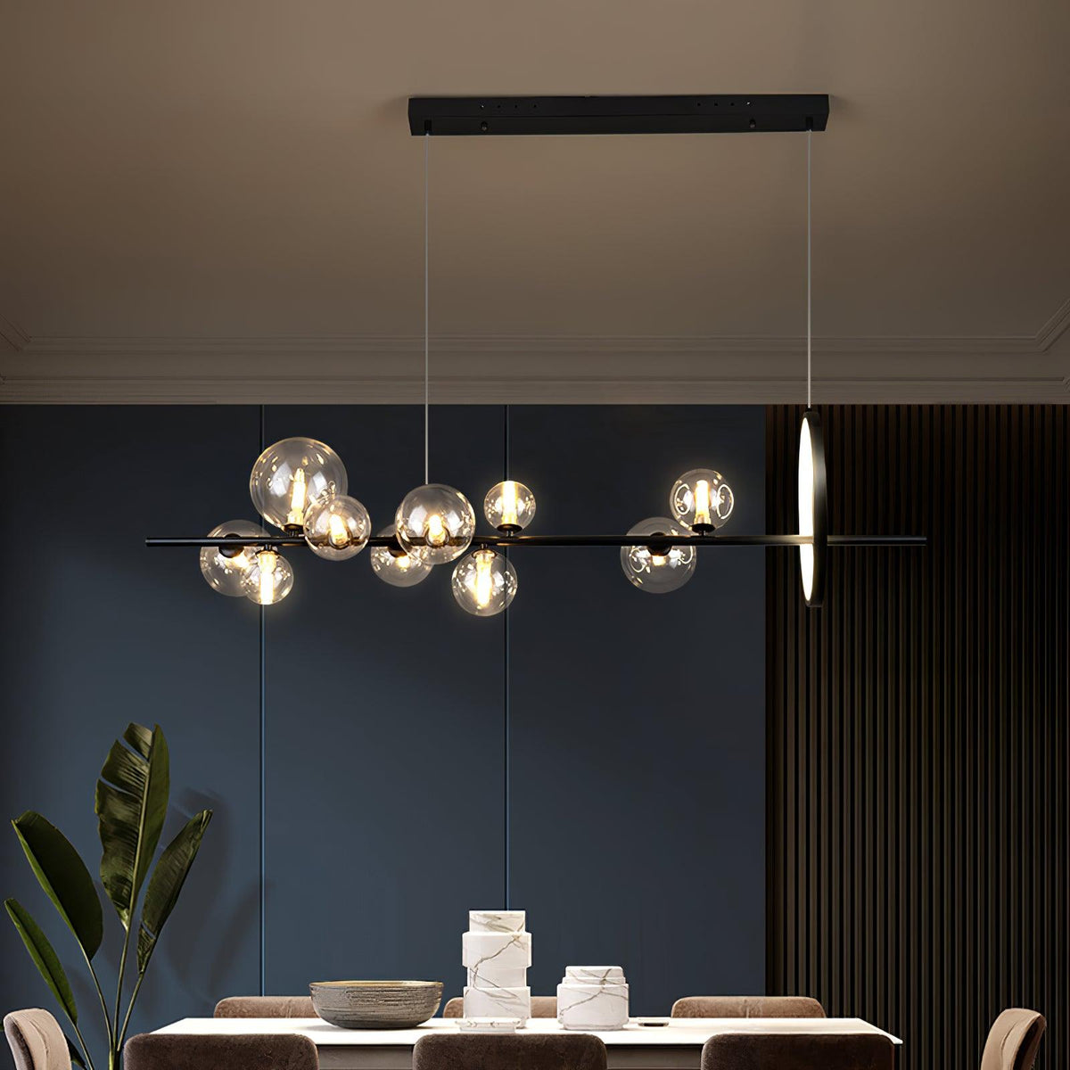 Joriel Lustre Verre Bulles Nordic Noir