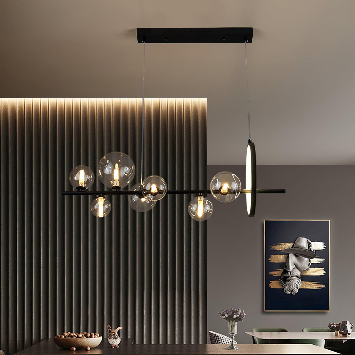 Joriel Lustre Verre Bulles Nordic Noir