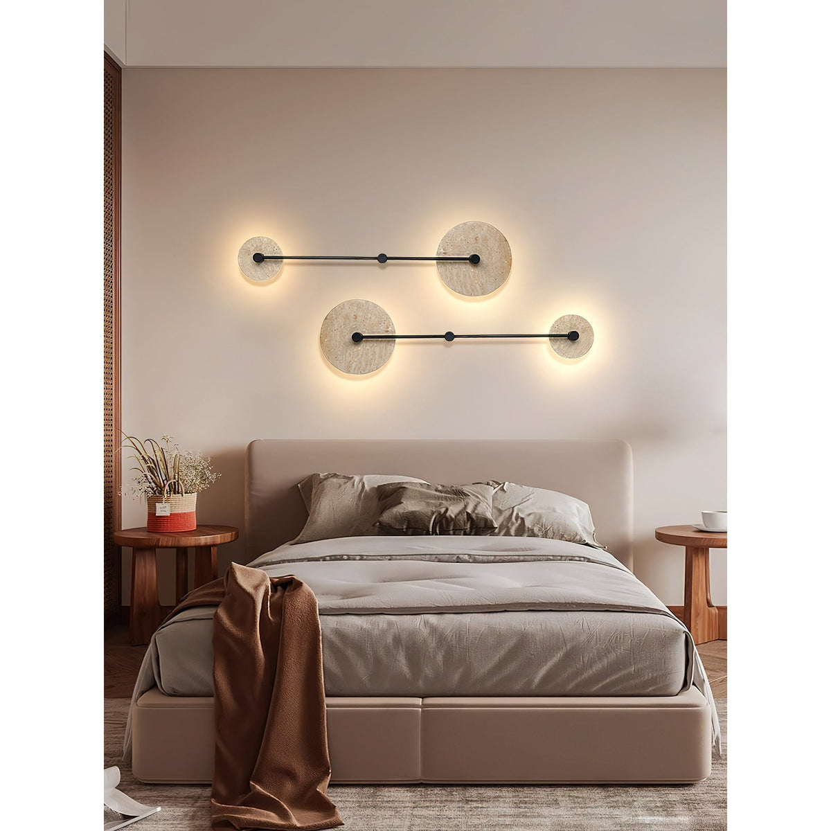 Ilvara Applique Murale Minimaliste Moderne Beige Travertin