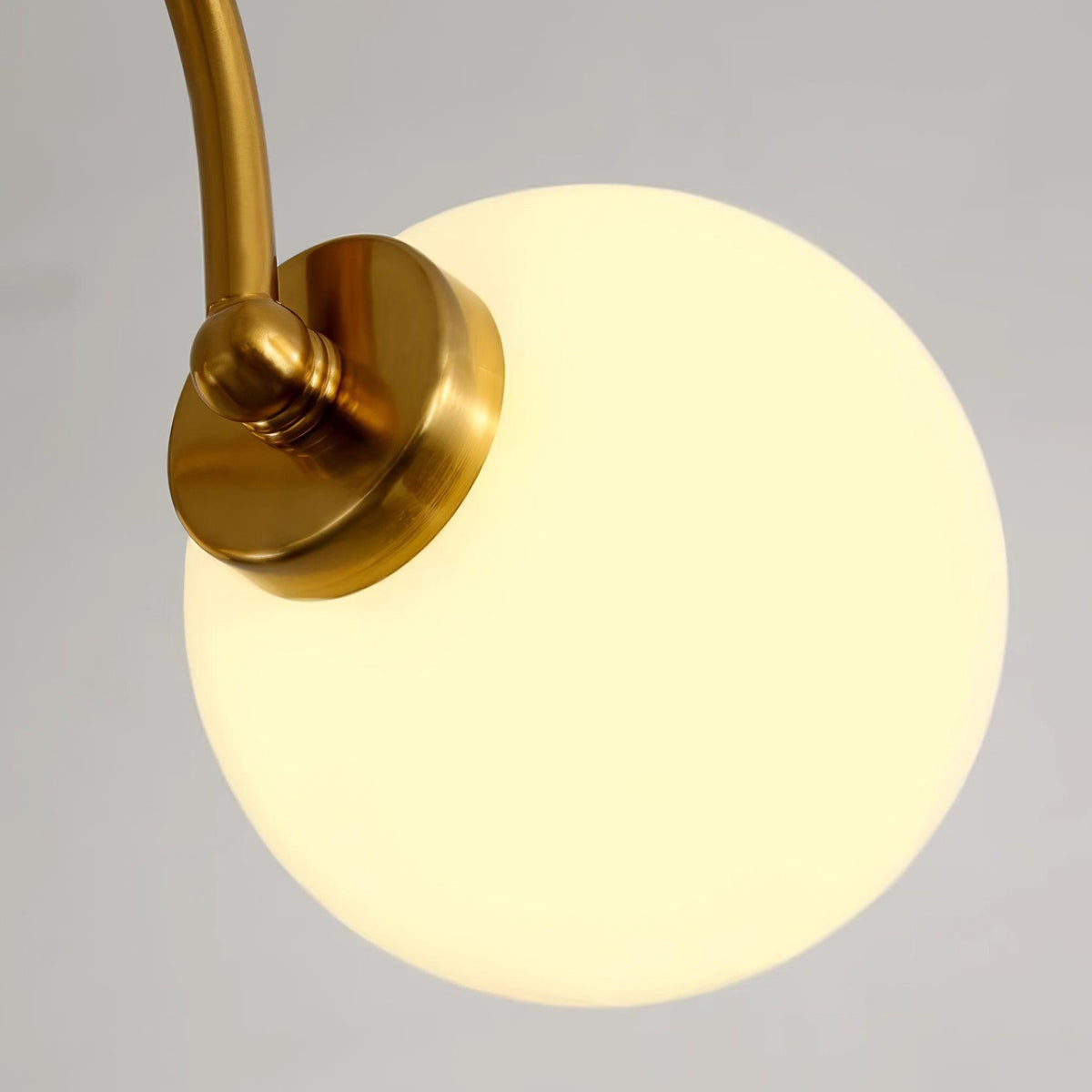 Chandelier Curved Arms Globe Shades Modern Retro Style Dining-Neutral Decor