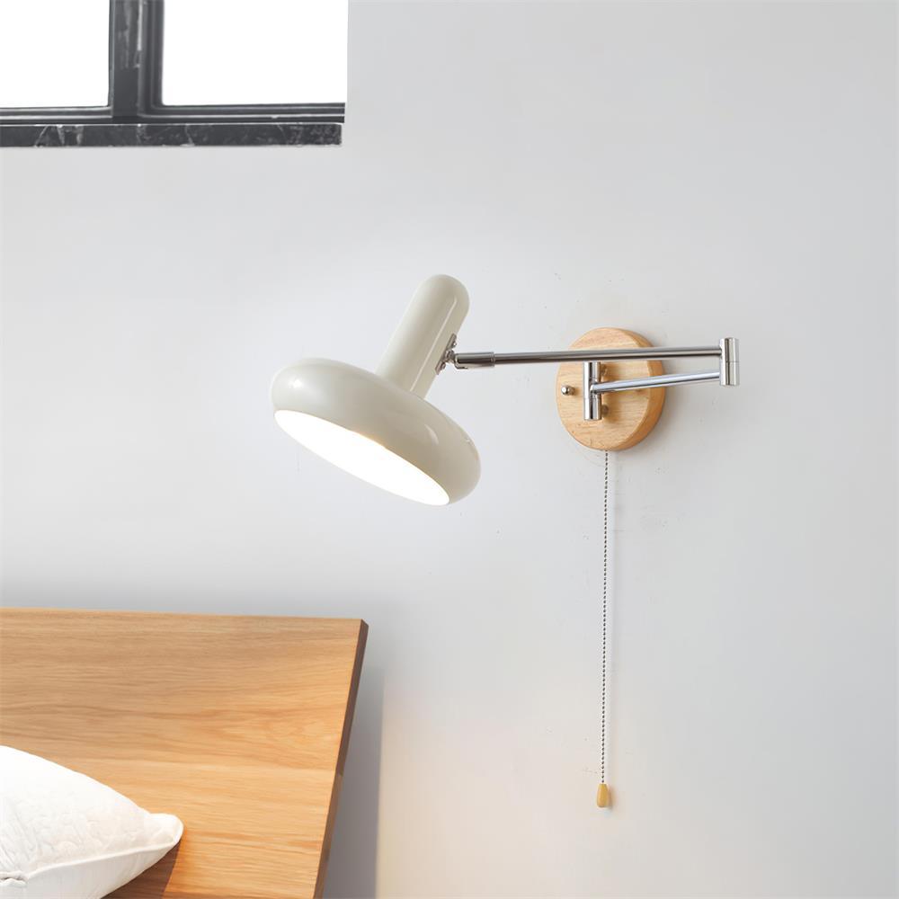 Wall Lamp Swivel Arm Rounded Shade Pull Chain Modern Retro-Neutral Decor