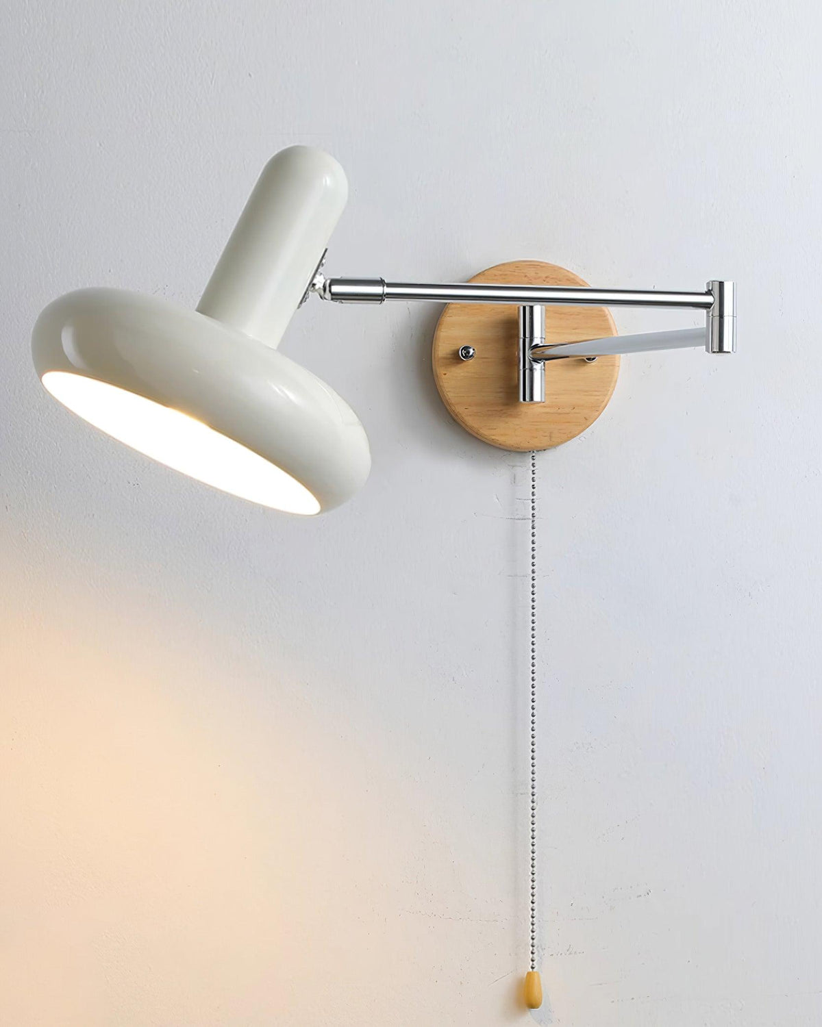 Wall Lamp Swivel Arm Rounded Shade Pull Chain Modern Retro-Neutral Decor