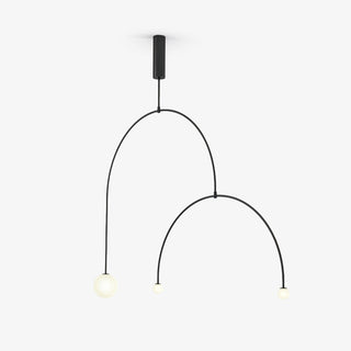 Lustra Lustre Mobile Noir Minimaliste-Luire