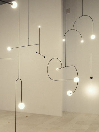 Lustra Lustre Mobile Noir Minimaliste-Luire