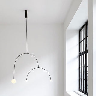 Lustra Lustre Mobile Noir Minimaliste-Luire