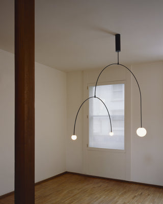 Lustra Lustre Mobile Noir Minimaliste-Luire