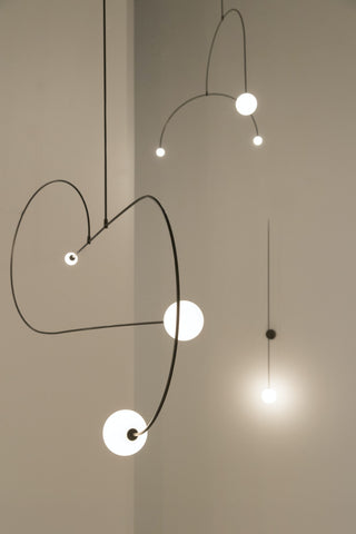 Lustra Lustre Mobile Noir Minimaliste-Luire