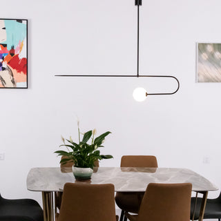 Lustra Lustre Mobile Noir Minimaliste-Luire