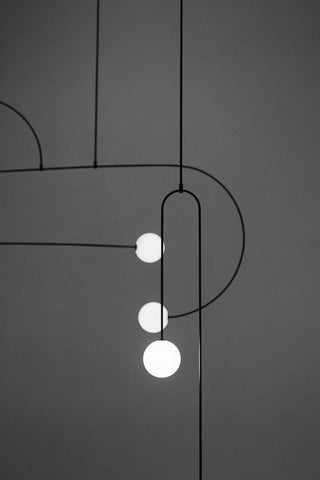 Lustra Lustre Mobile Noir Minimaliste-Luire