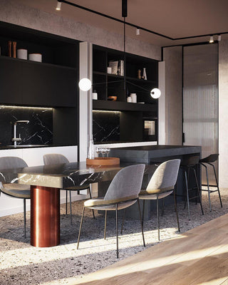 Lustra Lustre Mobile Noir Minimaliste-Luire