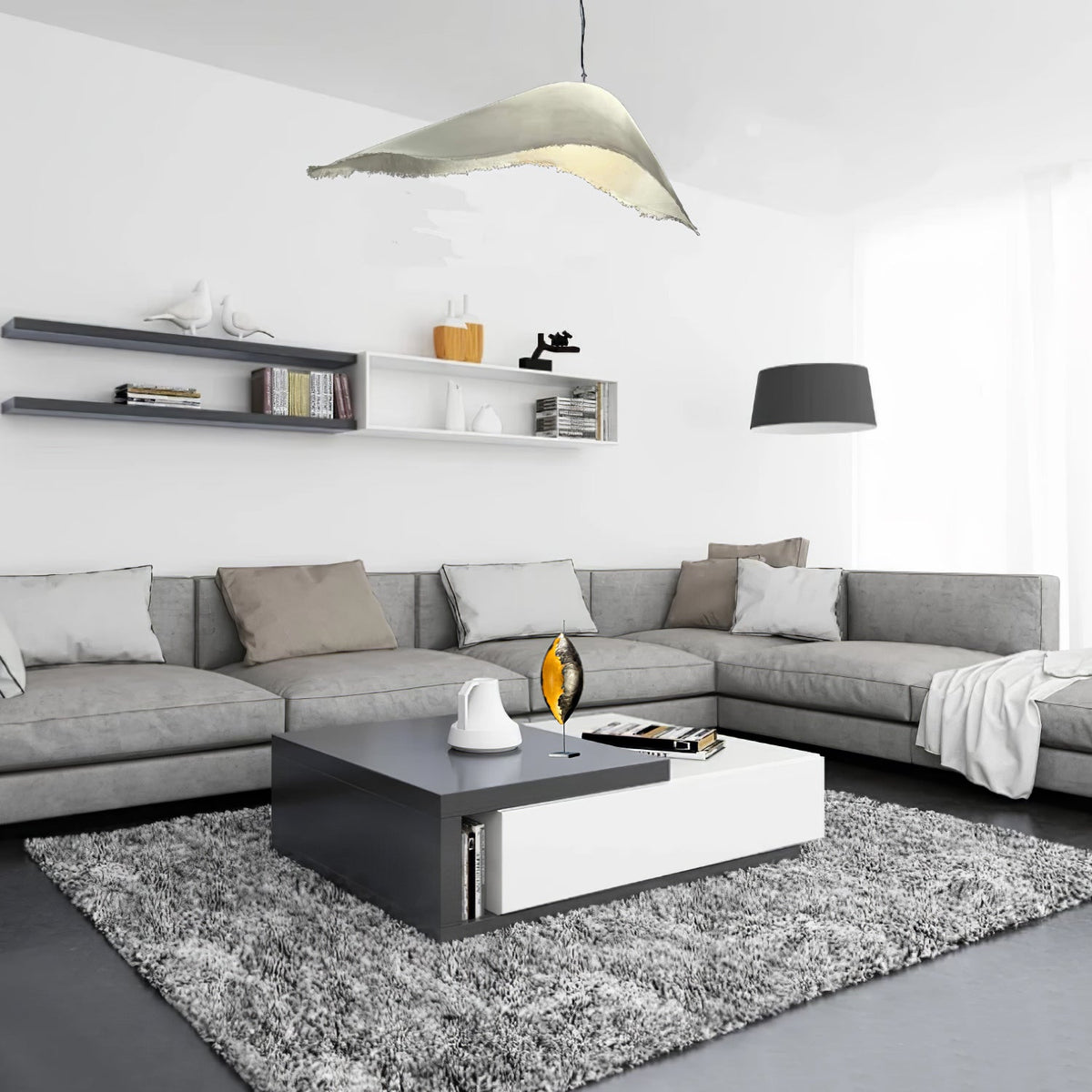 Finnana Suspension en Travertin Pierre Naturelle