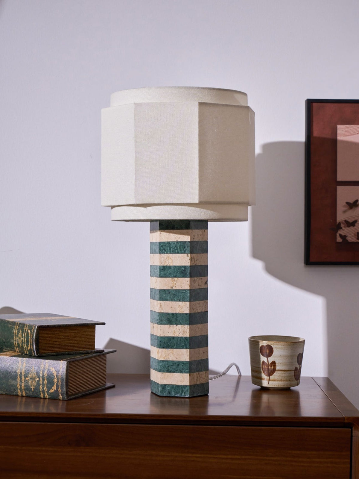 Stripes Lampe de Table en Tissu