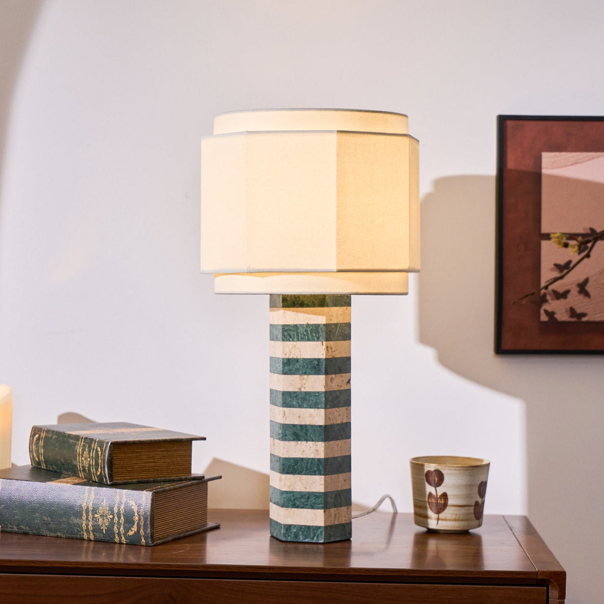 Stripes Lampe de Table en Tissu