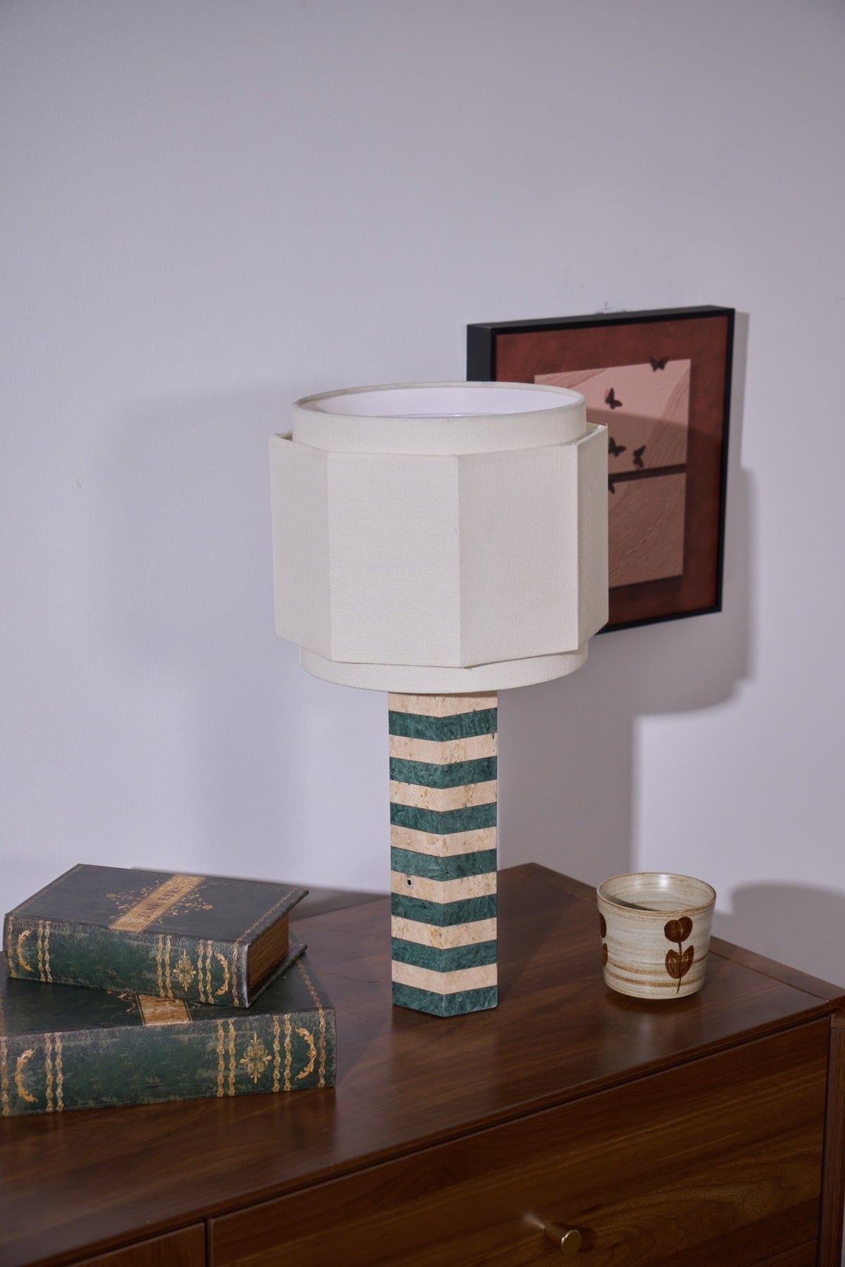 Stripes Lampe de Table en Tissu