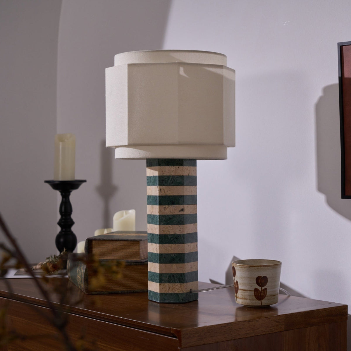 Stripes Lampe de Table en Tissu