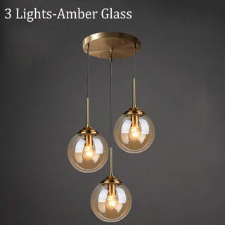 Mavar Luminaires Suspension Verre Transparent Ambre-Luire