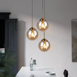 Mavar Luminaires Suspension Verre Transparent Ambre-Luire