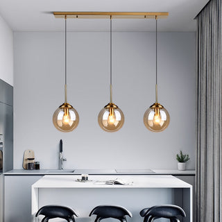 Mavar Luminaires Suspension Verre Transparent Ambre-Luire