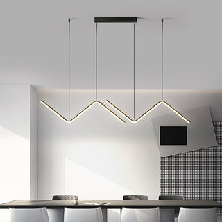 Arisha Lampe Suspendue Lustre LED Moderne, Métal, Noir/Or, Cuisine