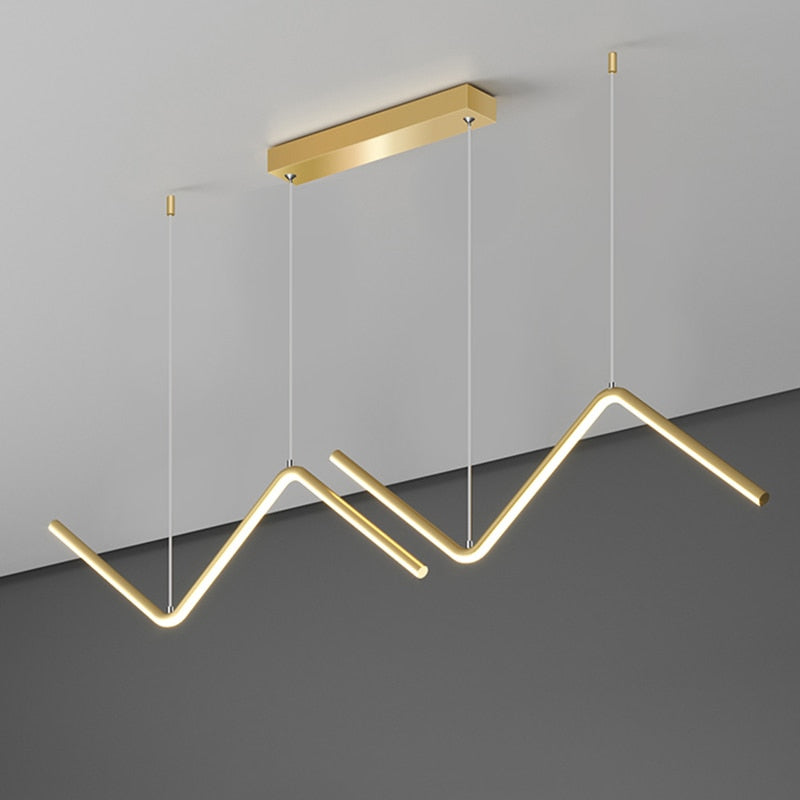 Arisha Lampe Suspendue Lustre LED Moderne, Métal, Noir/Or, Cuisine